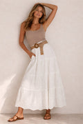 LUEBY Long Skirt in Eyelet Lace