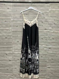 ZOPAD1BK Paris Print Slip Dress Black