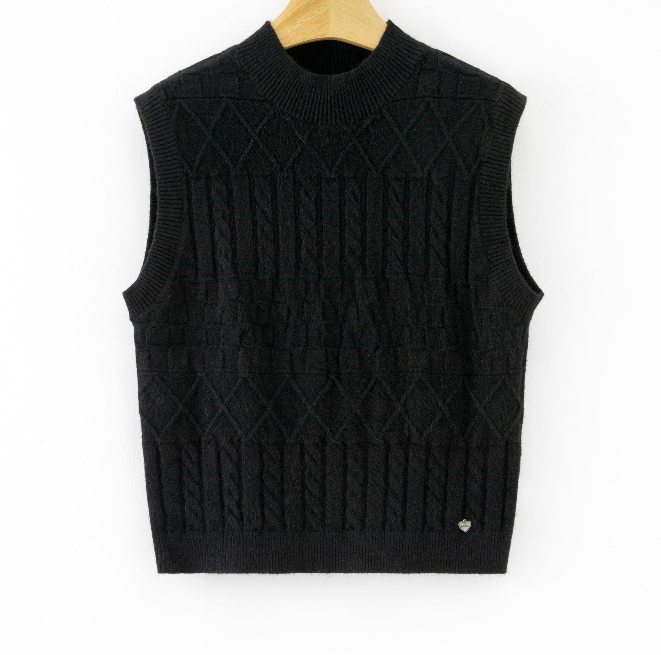 LUJKT2 Black Jacquard Knit Tank Top