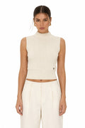 LURTS4 White Ribbed Turtleneck Sweater