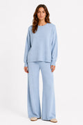 LU16 Light Blue Oversize Knit Set