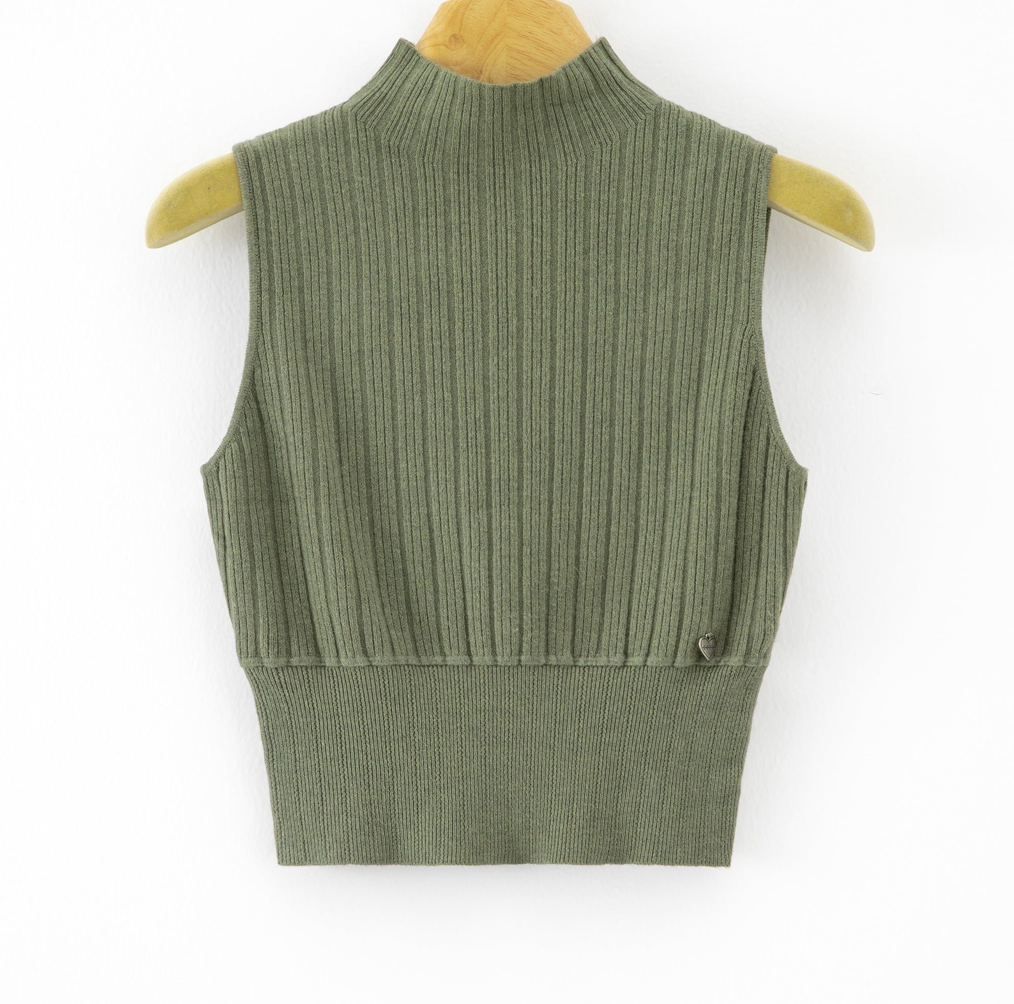 LURTS8 Khaki Ribbed Turtleneck Sweater