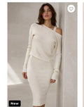 LUSRS1 Ivory Ribbed Knit Set