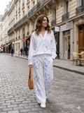 ZOFCPSB Floral Cotton Pants Sky Blue