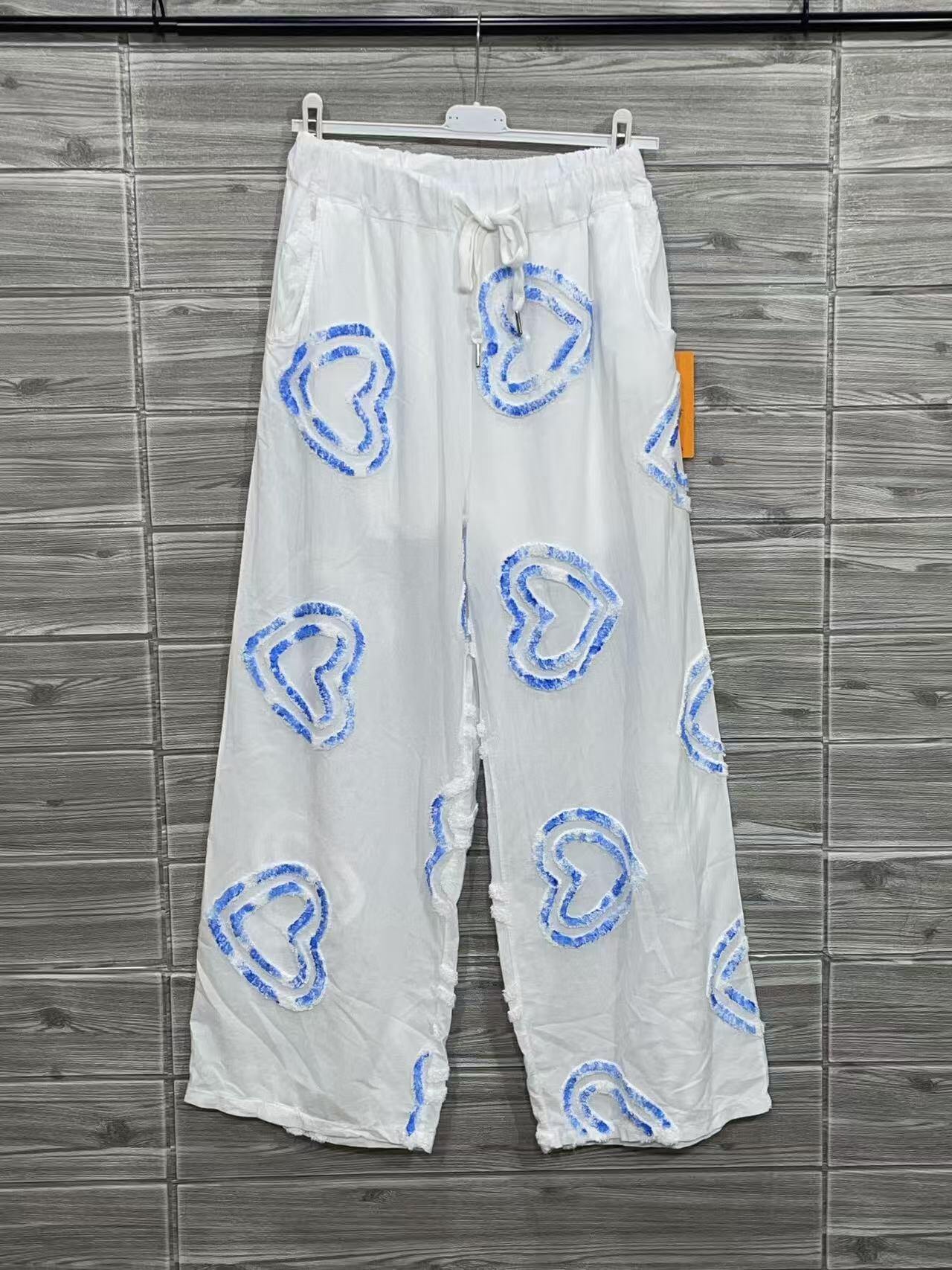 ZOFCPSB Floral Cotton Pants Sky Blue