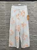 ZOFCPOR Floral Cotton Pants Orange