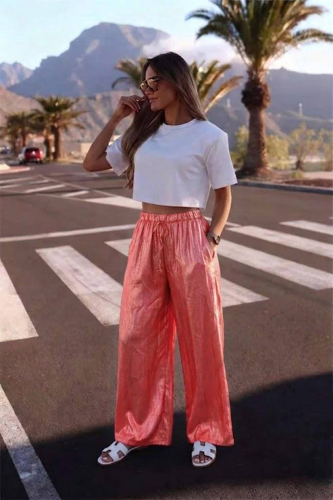ESTSPCO Satin Pants Coral