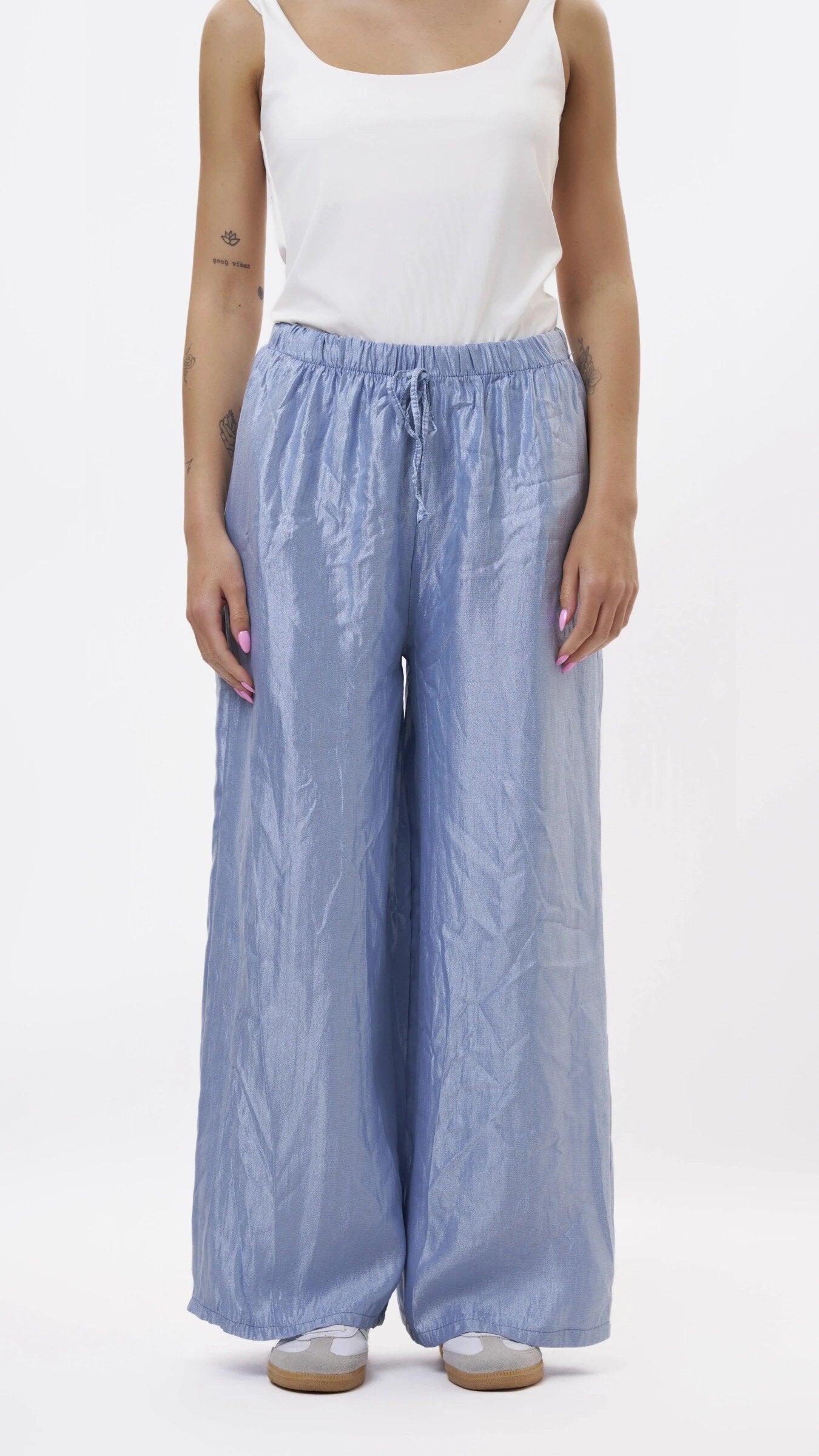 ESTSPDB Satin Pants Denim Blue