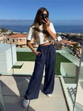 ESTSPNV Satin Pants Navy