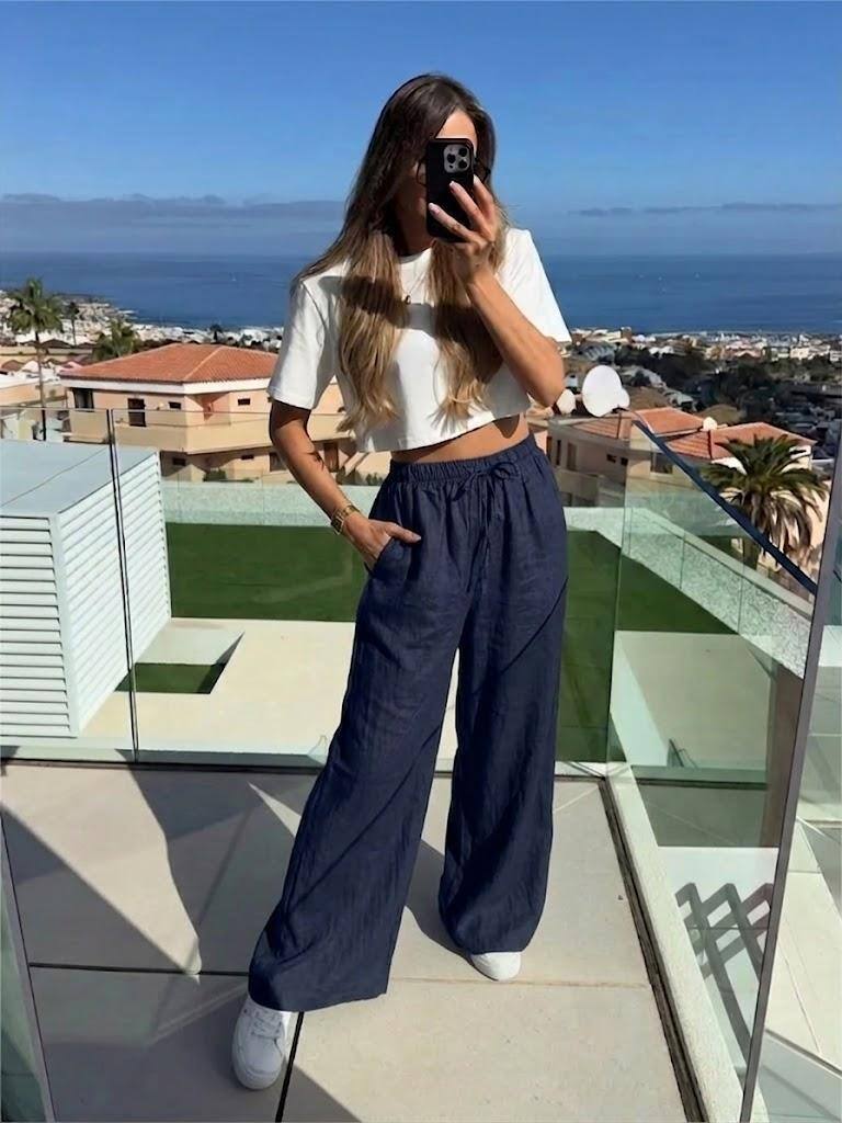 ESTSPNV Satin Pants Navy