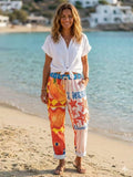 ZOPNT5WH Amore Pop Print Pants White