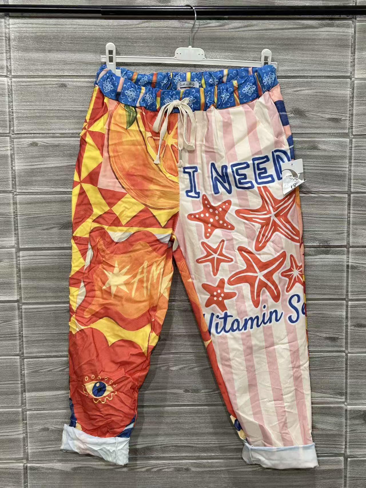ZOPNT5WH Amore Pop Print Pants White