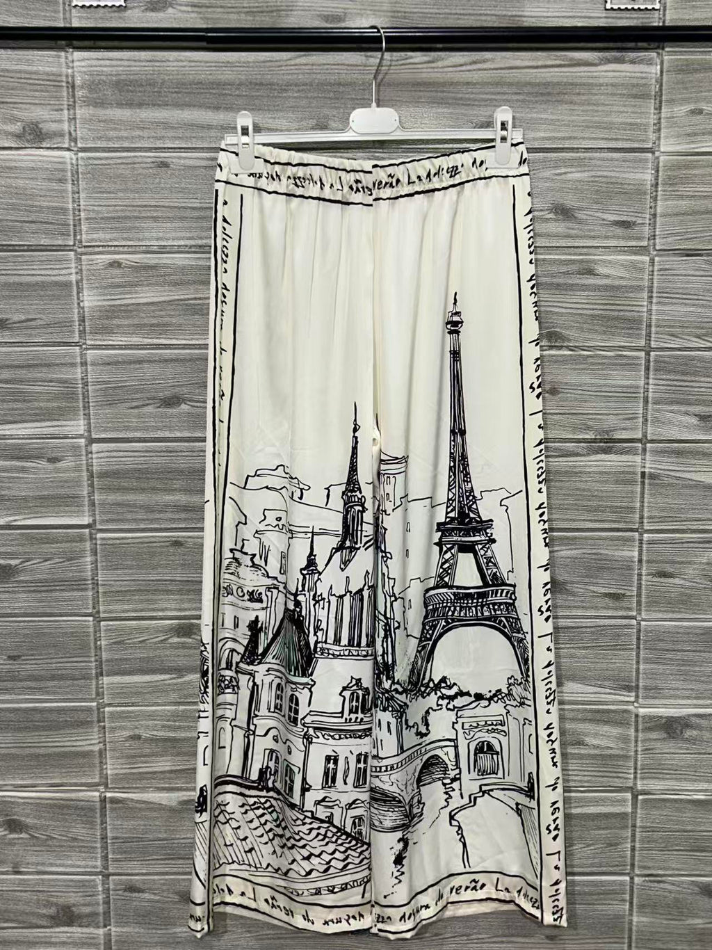 ZOPCPEC Paris Print Pants Ecru