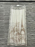 ZOPCPIV Paris Print Pants Ivory