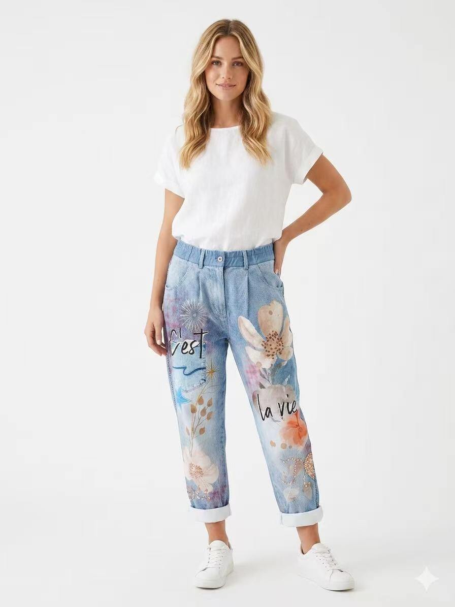 ZOPTAJ Printed Trousers Jeans