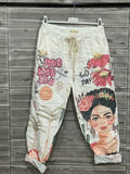 ZOPTBLR Printed Trousers Light Red