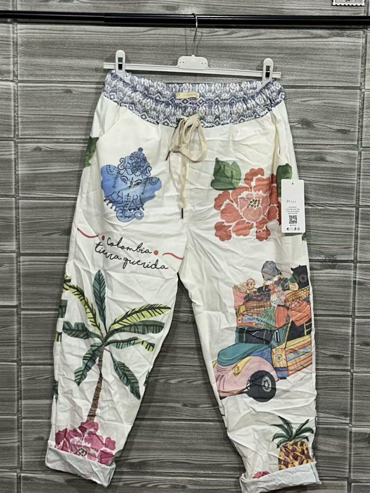 ZOPTBGR Printed Trousers Green