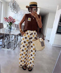 ESTPPSCH Printed Palazzo Set Chocolate