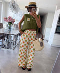 ESTPPSKH Printed Palazzo Set Khaki