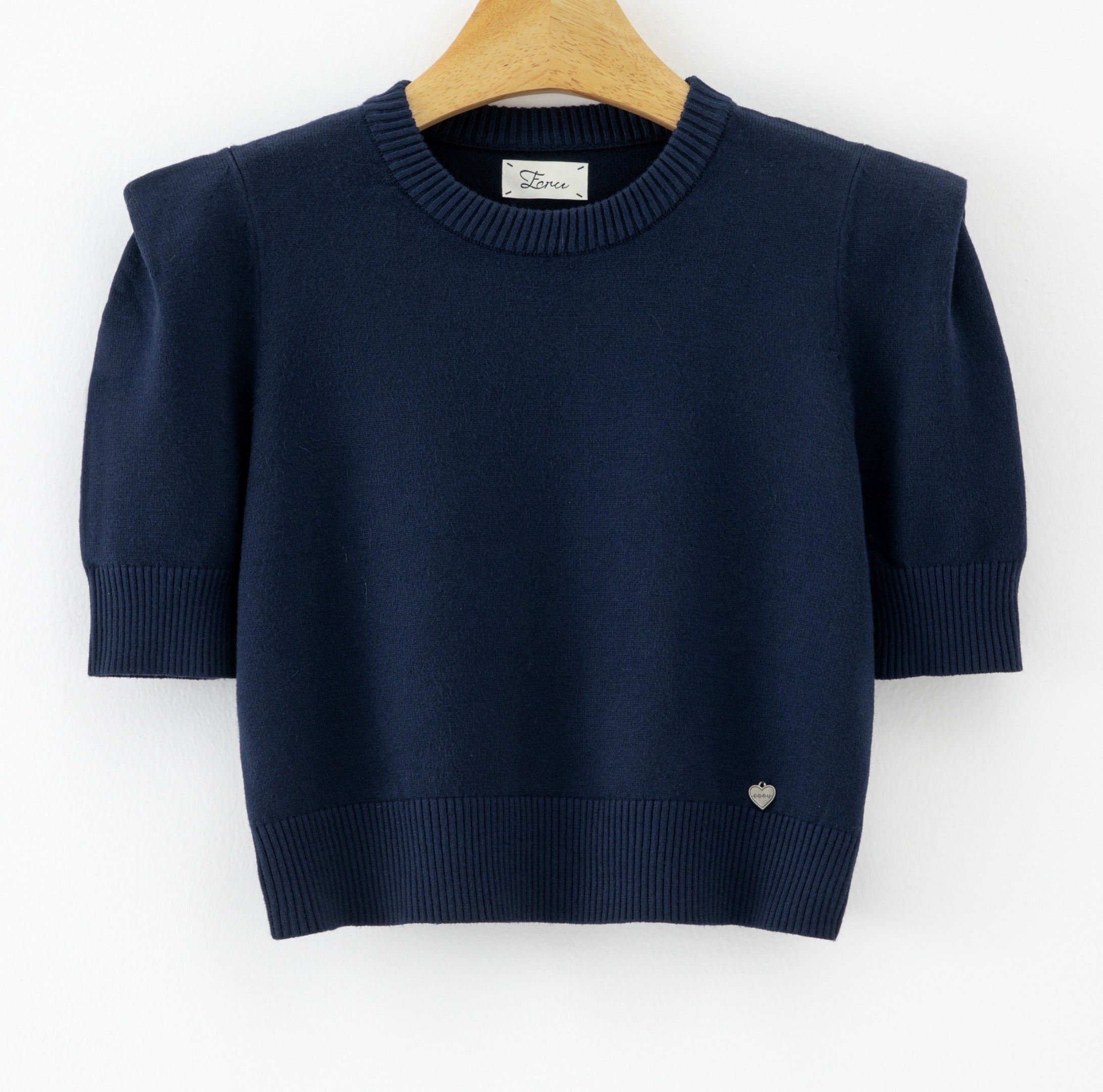 LUSSS11 Navy Structured Shoulder Sweater