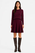 LUPKS6 Burgundy Pleated Knit Skirt