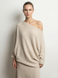 MYAPBG Asymmetrical Poncho T-Shirt Beige