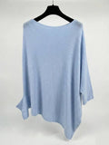 MYAPSB Asymmetrical Poncho T-Shirt Sky Blue