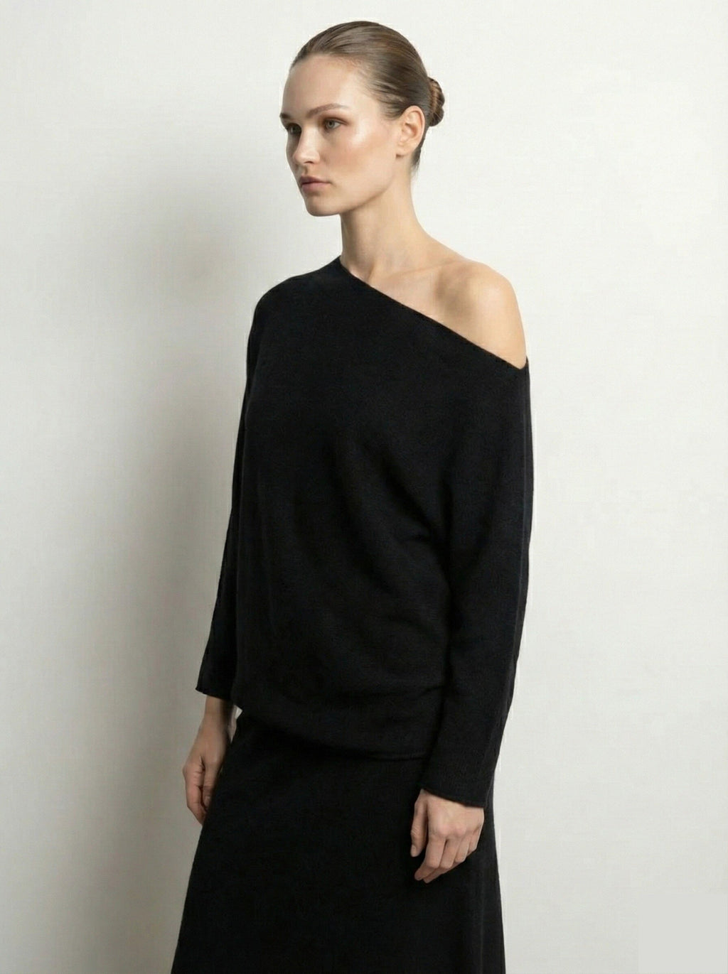 MYAPBK Asymmetrical Poncho T-Shirt Black