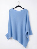 MYAPBL Asymmetrical Poncho T-Shirt Blue