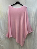 MYAPRS Asymmetrical Poncho T-Shirt Rose Shadow
