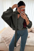 ESTSC3 Charcoal Scarf Knit Sweater