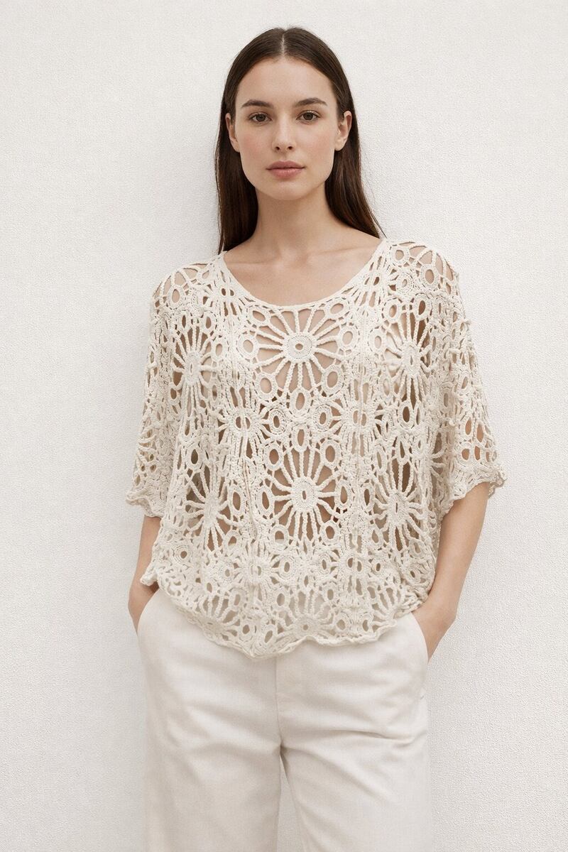 LUCS Circular Crochet Sweater Cotton One Size S/M