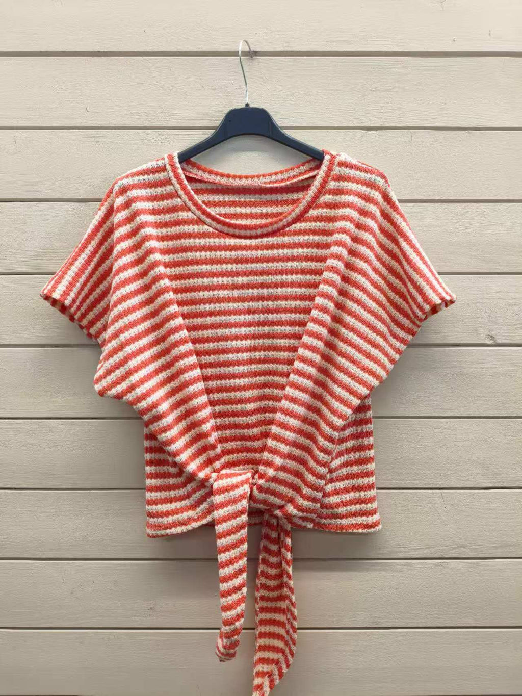 ESTCSCO Striped Cotton Sweater Coral