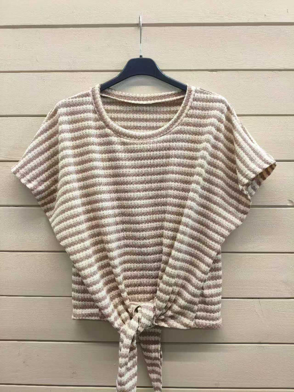 ESTCSTP Striped Cotton Sweater Taupe