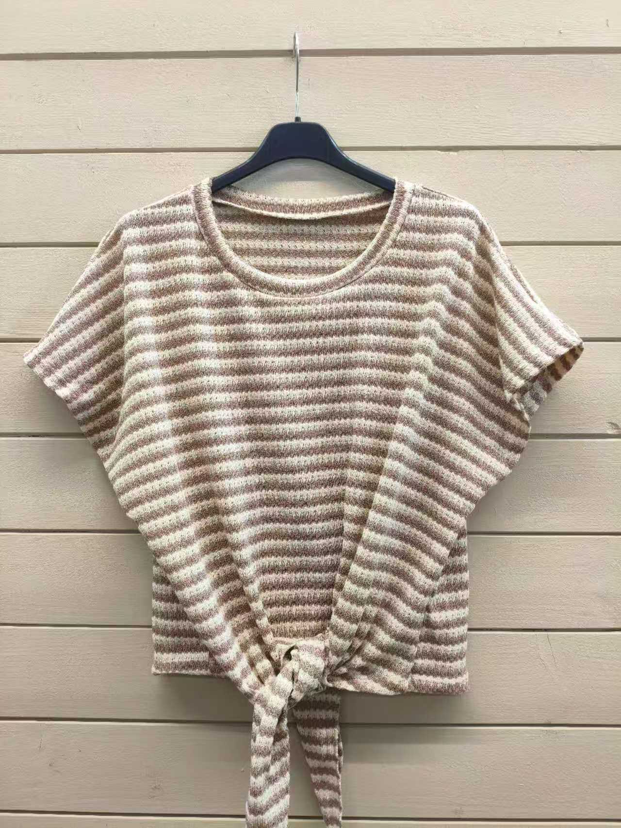 ESTCSTP Striped Cotton Sweater Taupe