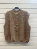 ESTTD4 Brown Teddy Knit Vest