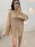 ESTRN5 Beige Relaxed Knit Sweater