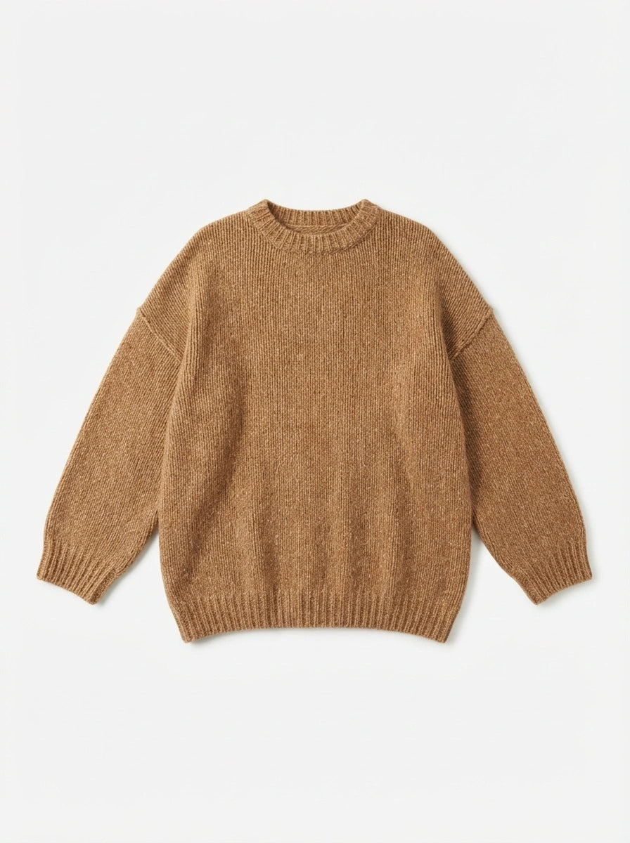 ESTRN8 Caramel Relaxed Knit Sweater
