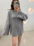ESTRN3 Gray Relaxed Knit Sweater