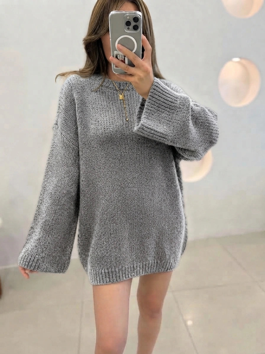 ESTRN3 Gray Relaxed Knit Sweater