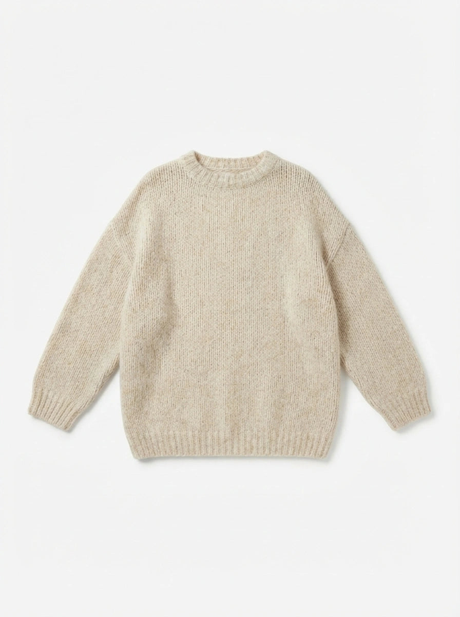 ESTRN1 Ivory Relaxed Knit Sweater