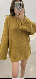 ESTRN9 Mustard Relaxed Knit Sweater