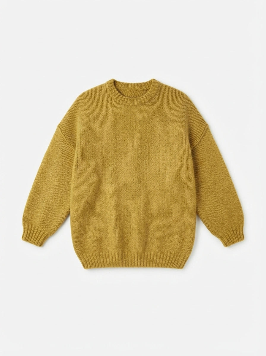 ESTRN9 Mustard Relaxed Knit Sweater