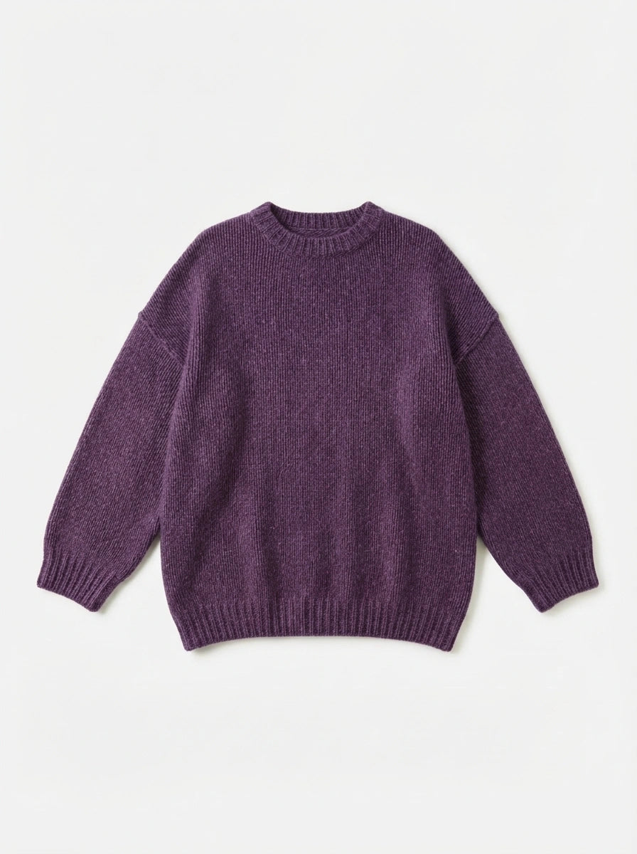 ESTRN10 Purple Relaxed Knit Sweater