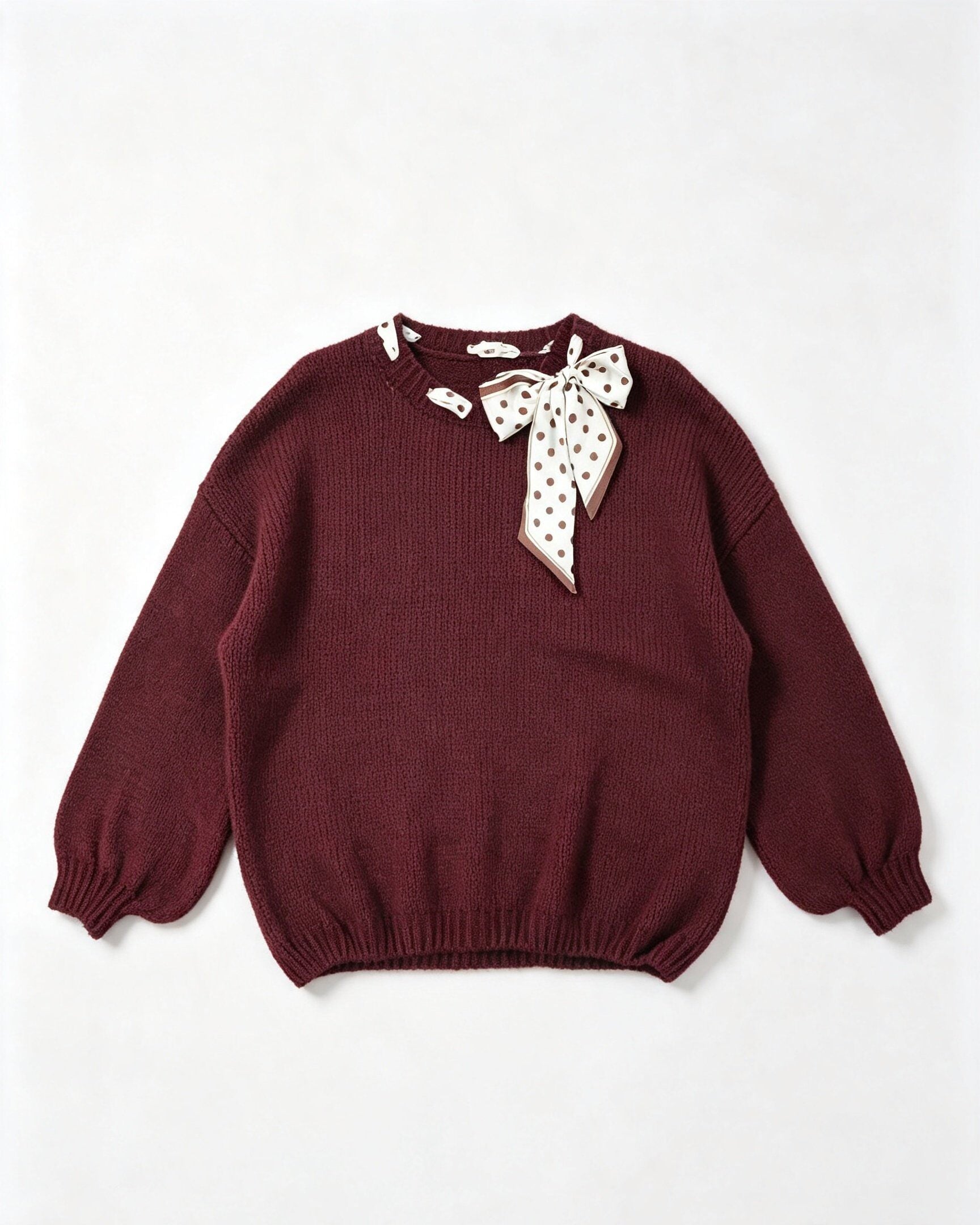 ESTPT2 Burgundy Mohair Polka Tie Sweater