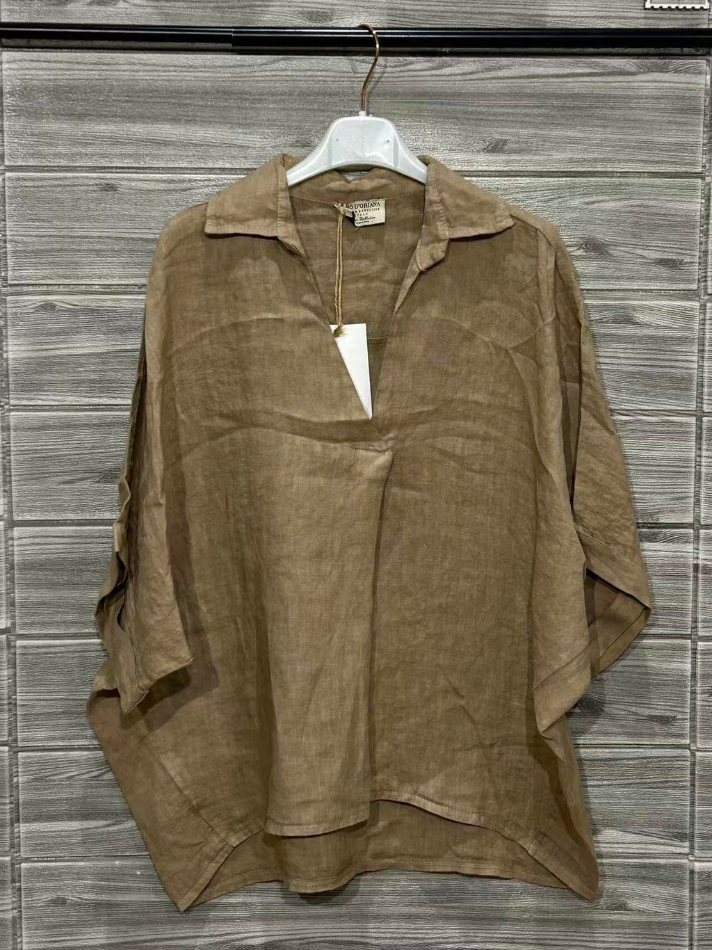 ZOSW2CM Pure Linen Popover Top Caramel