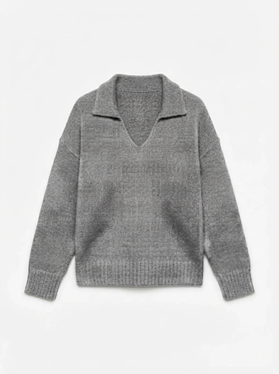 ESTPC2 Gray Polo Collar Sweater