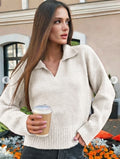 ESTPC3 Ivory Polo Collar Sweater