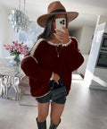 ESTMOH5 Burgundy Mohair Sweater