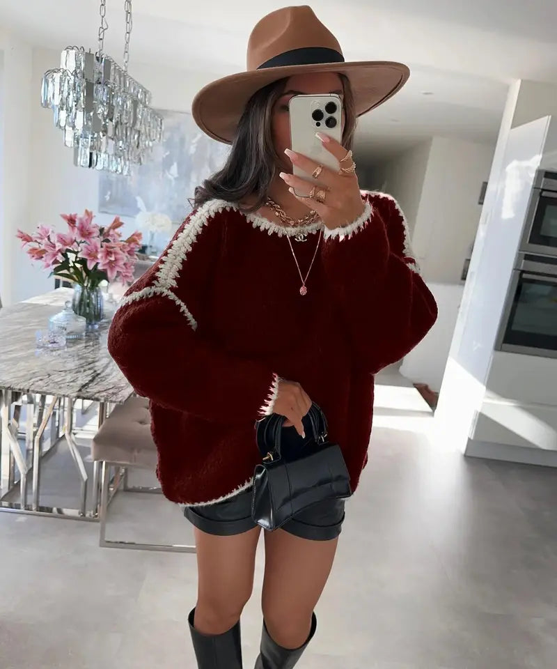 ESTMOH5 Burgundy Mohair Sweater